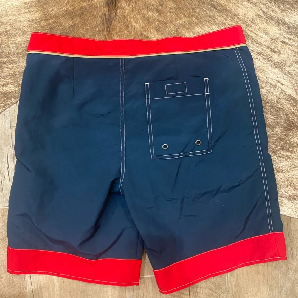 Mens Parke & Ronen Blue Red Swim Shorts Trunks Size S